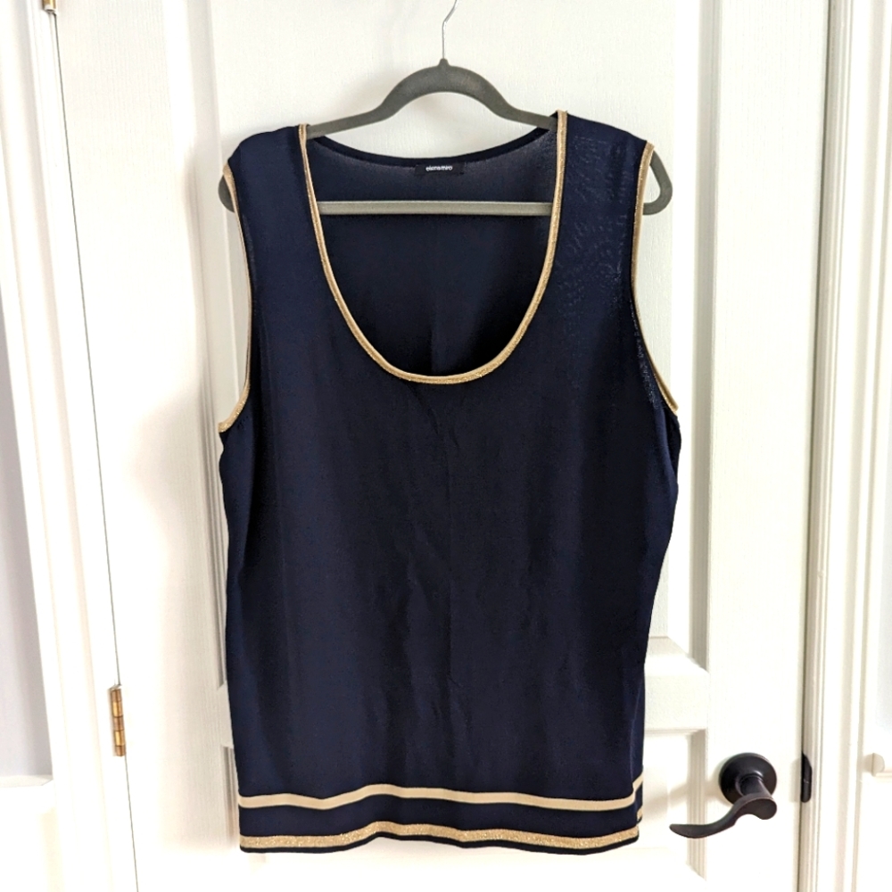 Elena Miro Gold Navy Tan Tank Top